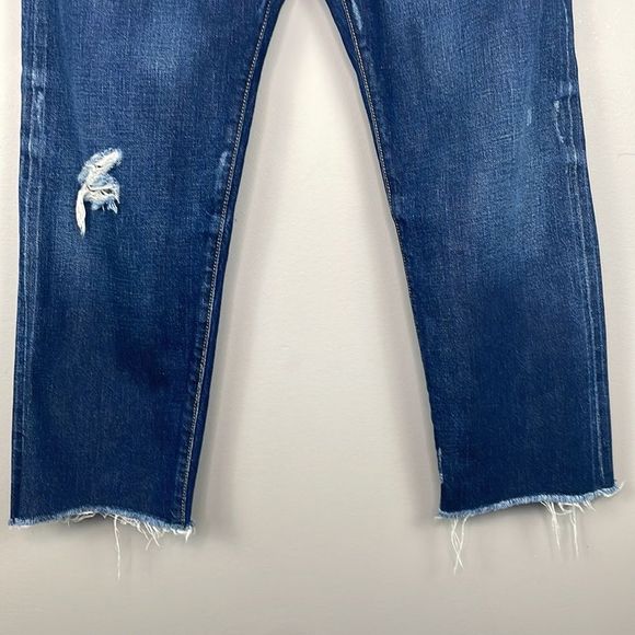 Zara Woman Cropped Buttonfly Hi Rise Blue Jeans. US Size 8. - Picture 7 of 13